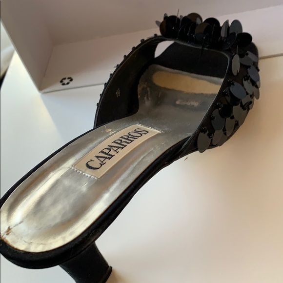 Caparros evening shoe/black sequins/kitten heels - Picture 6 of 12